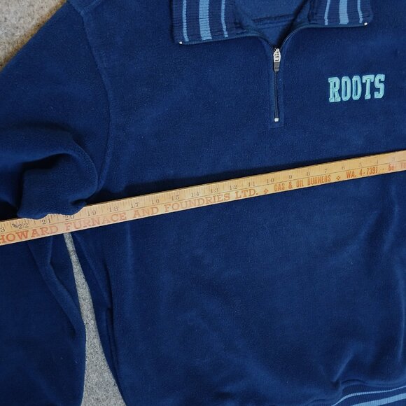 VINTAGE 90s Roots Athletics Fleece 1/4 zip Sweater / Sweatshirt - RARE  - Medium - Picture 7 of 9